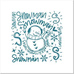 Snowman Word Art Posters and Art